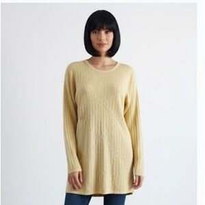 Vintage cross road light yellow long sleeves knit sweater, size M